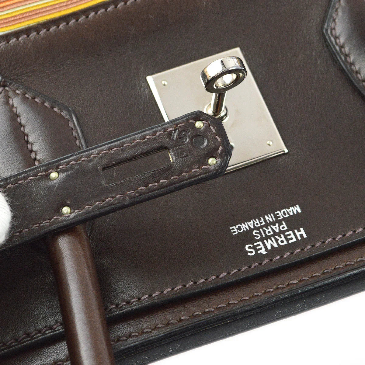Hermes 2003 Vibrato Calf Orange Ebene Birkin 35