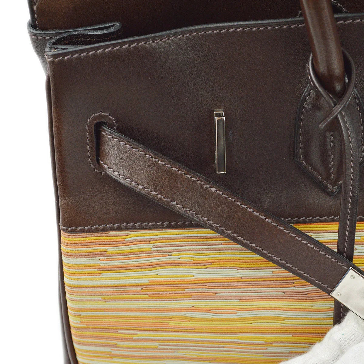 Hermes 2003 Vibrato Calf Orange Ebene Birkin 35