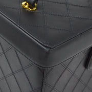 Chanel Black Lambskin Bicolore Vanity 2way Shoulder Handbag