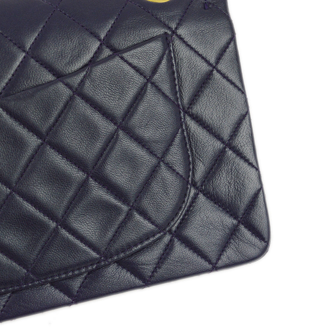 Chanel * 1989-1991 Purple Lambskin Small Classic Double Flap Chanel * 1989-1991 Purple Lambskin Small Classic Double Flap