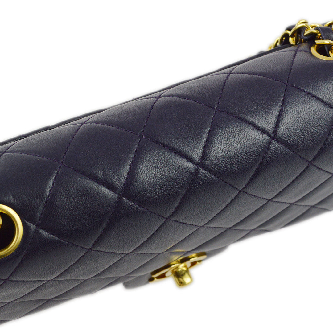 Chanel * 1989-1991 Purple Lambskin Small Classic Double Flap Chanel * 1989-1991 Purple Lambskin Small Classic Double Flap