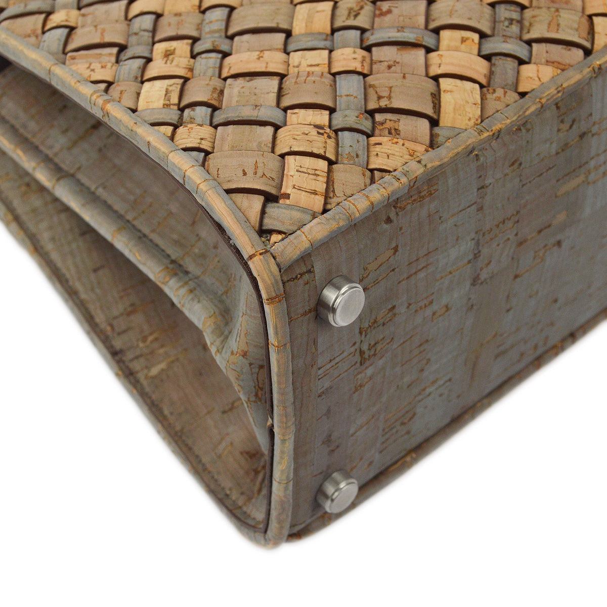 Salvatore Ferragamo 2021 Beige Gray Cork Gancini 2way Shoulder Handbag