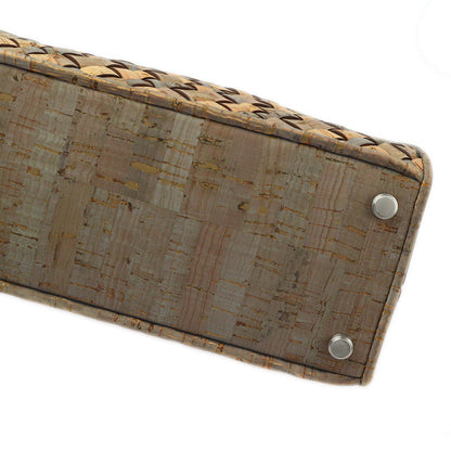 Salvatore Ferragamo 2021 Beige Gray Cork Gancini 2way Shoulder Handbag