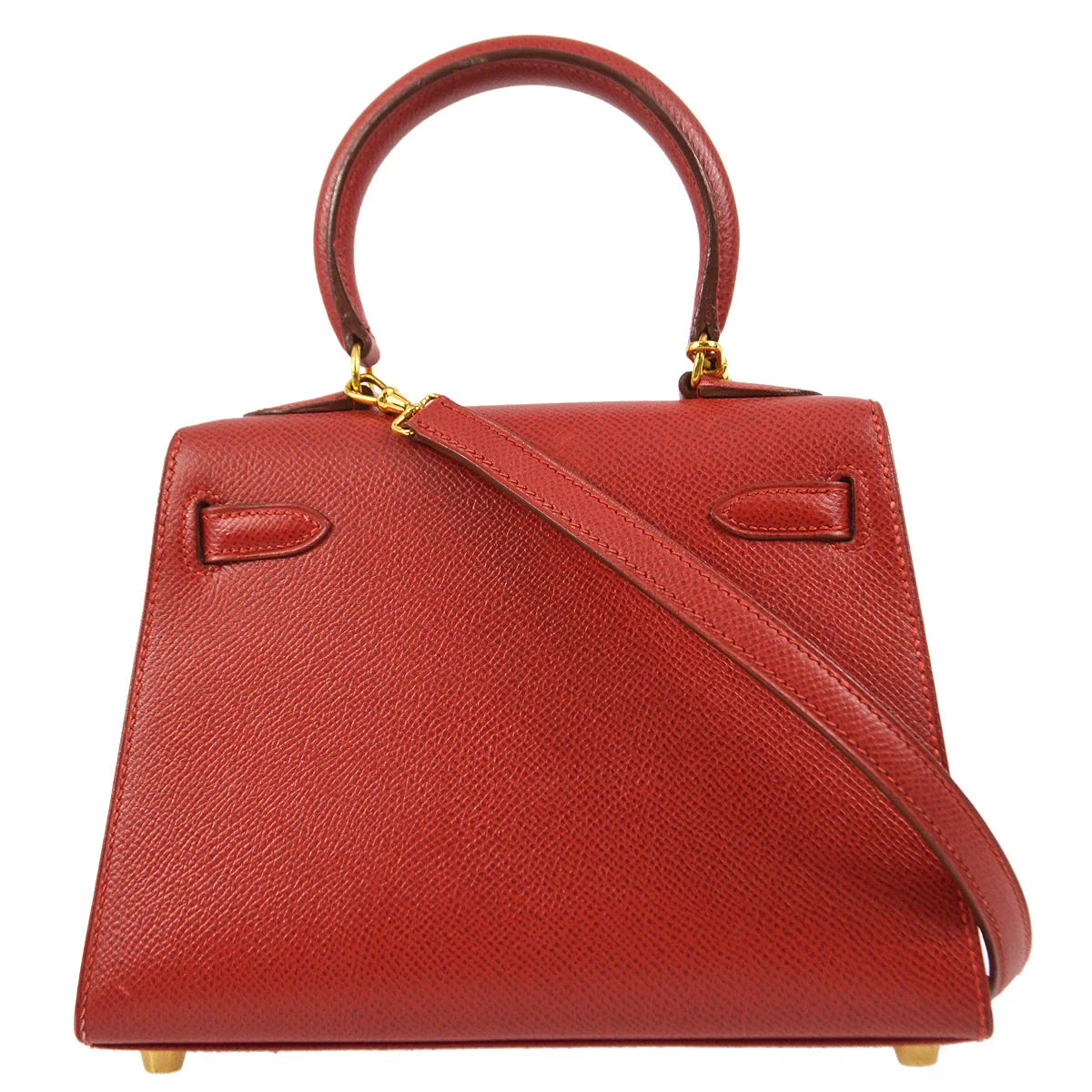 Hermes 1995 Rouge Vif Courchevel Mini Kelly 20