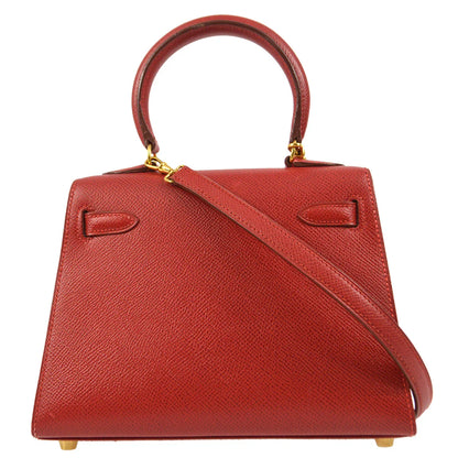 Hermes 1995 Rouge Vif Courchevel Mini Kelly 20