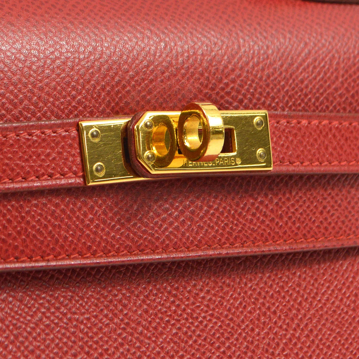 Hermes 1995 Rouge Vif Courchevel Mini Kelly 20