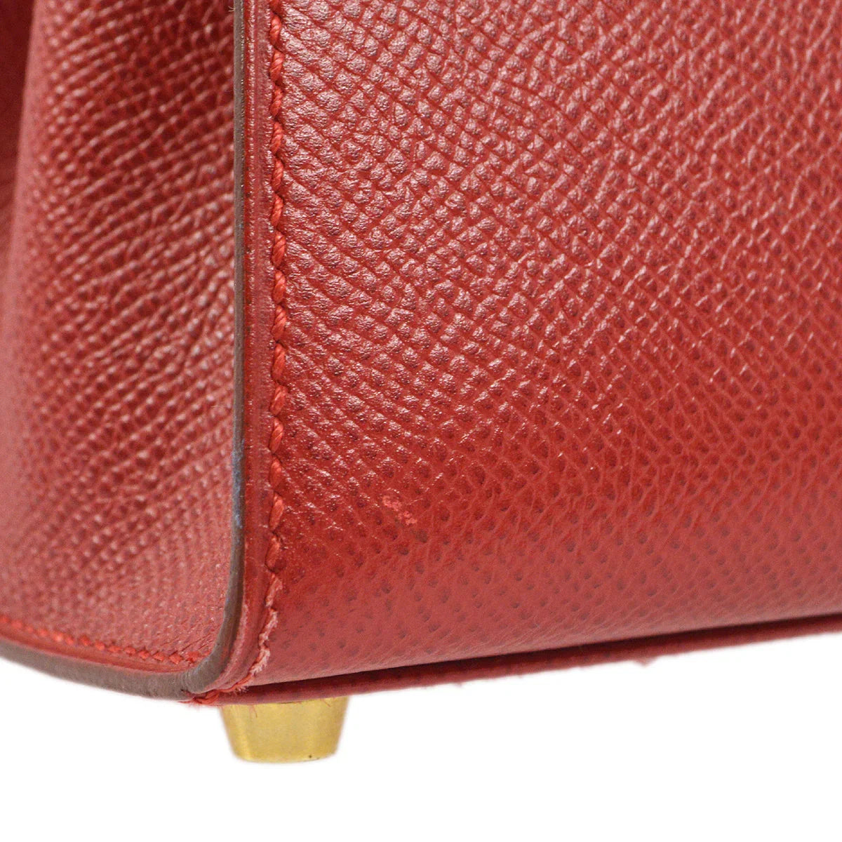 Hermes 1995 Rouge Vif Courchevel Mini Kelly 20