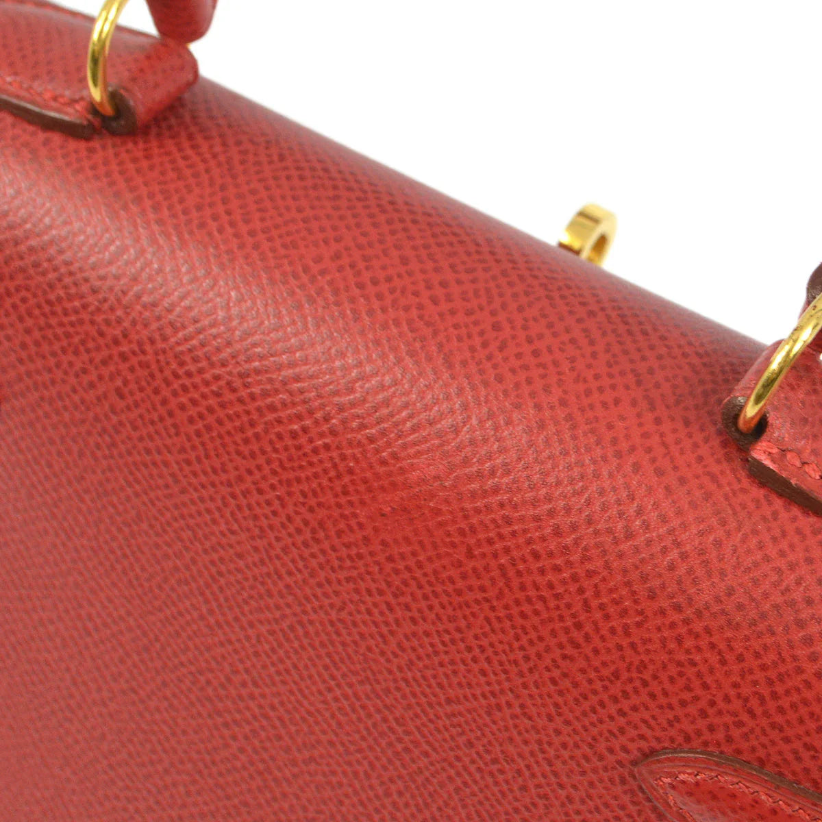 Hermes 1995 Rouge Vif Courchevel Mini Kelly 20