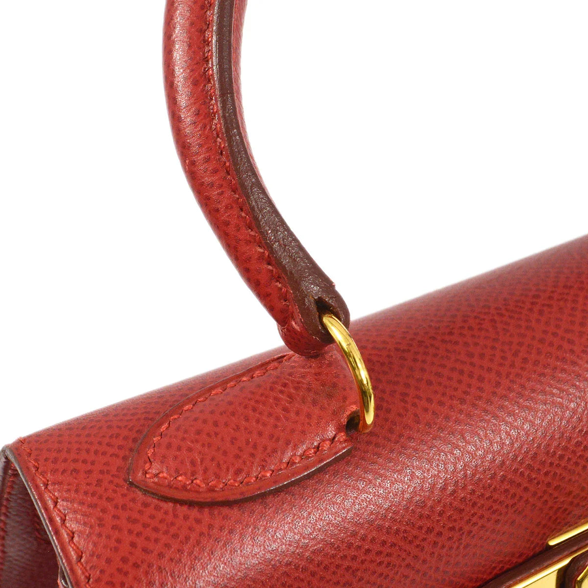 Hermes 1995 Rouge Vif Courchevel Mini Kelly 20