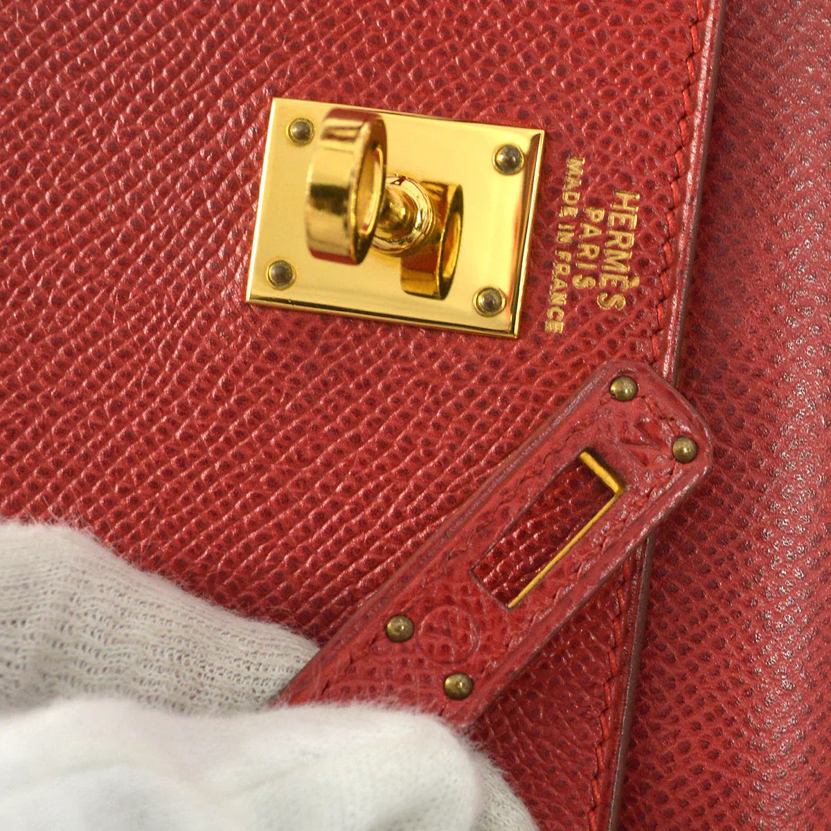 Hermes 1995 Rouge Vif Courchevel Mini Kelly 20