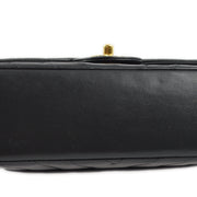 Chanel Black Lambskin V Stitch Classic Double Flap Medium Shoulder Bag