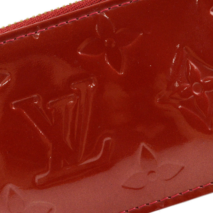 Louis Vuitton 2006 Red Vernis Pochette Cles Coin Purse M91977