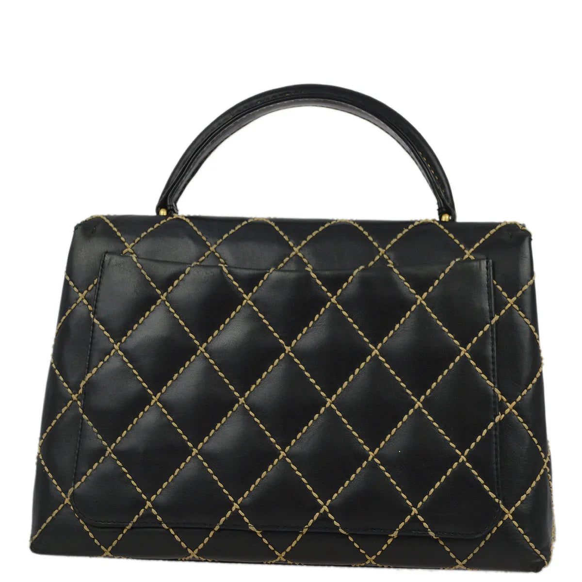Chanel 2004-2005 Black Calfskin Wild Stitch Kelly Handbag