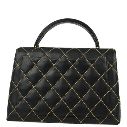 Chanel 2004-2005 Black Calfskin Wild Stitch Kelly Handbag