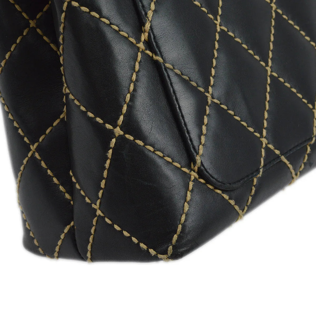 Chanel 2004-2005 Black Calfskin Wild Stitch Kelly Handbag