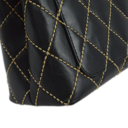 Chanel 2004-2005 Black Calfskin Wild Stitch Kelly Handbag