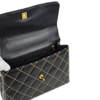 Chanel 2004-2005 Black Calfskin Wild Stitch Kelly Handbag