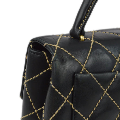 Chanel 2004-2005 Black Calfskin Wild Stitch Kelly Handbag