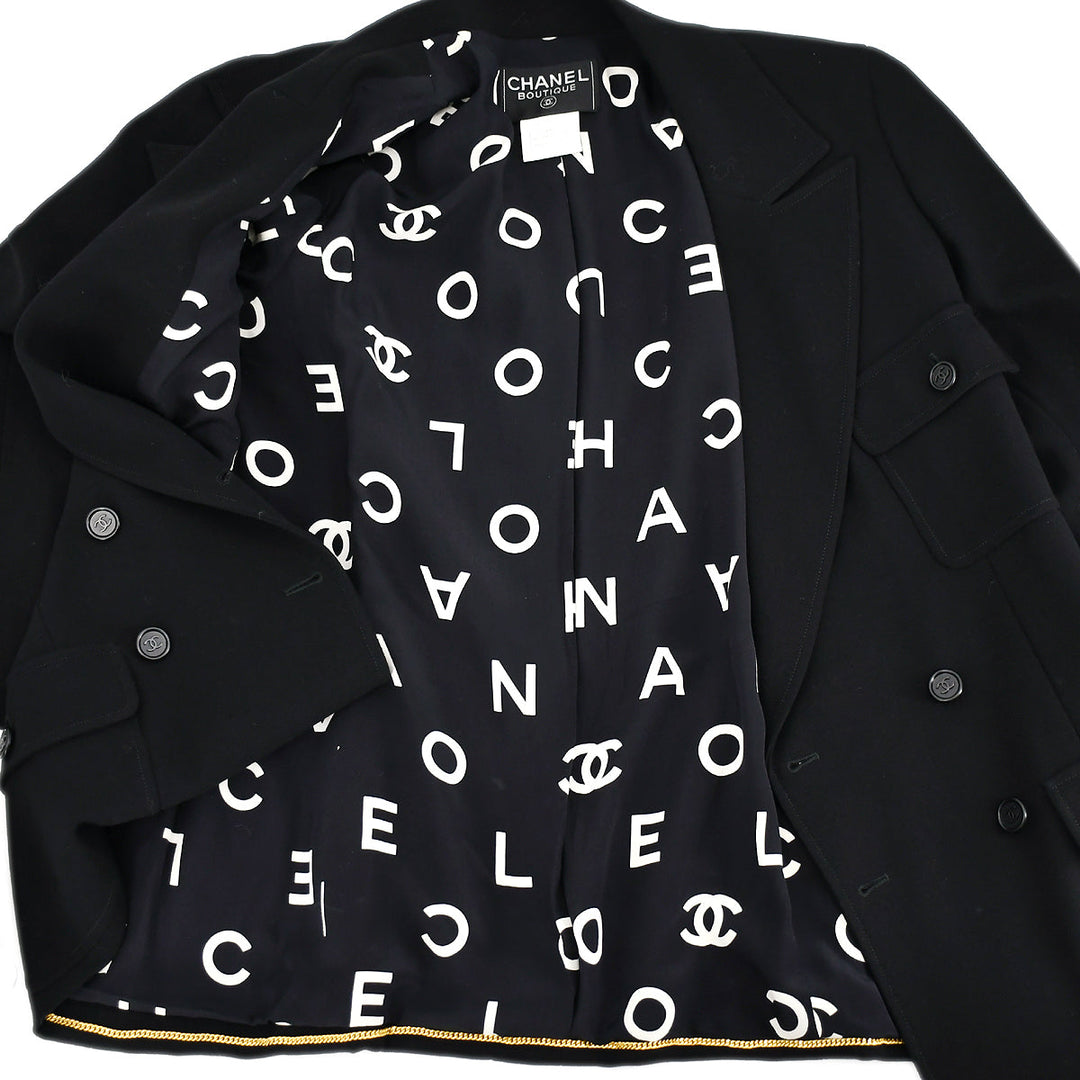 Chanel Double Breasted Jacket Black 97P #46 – AMORE Vintage Tokyo