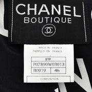 Chanel Double Breasted Jacket Black 97P #46