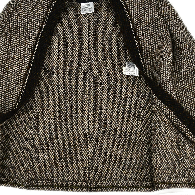 Chanel Setup Suit Jacket Skirt Brown 98A #36
