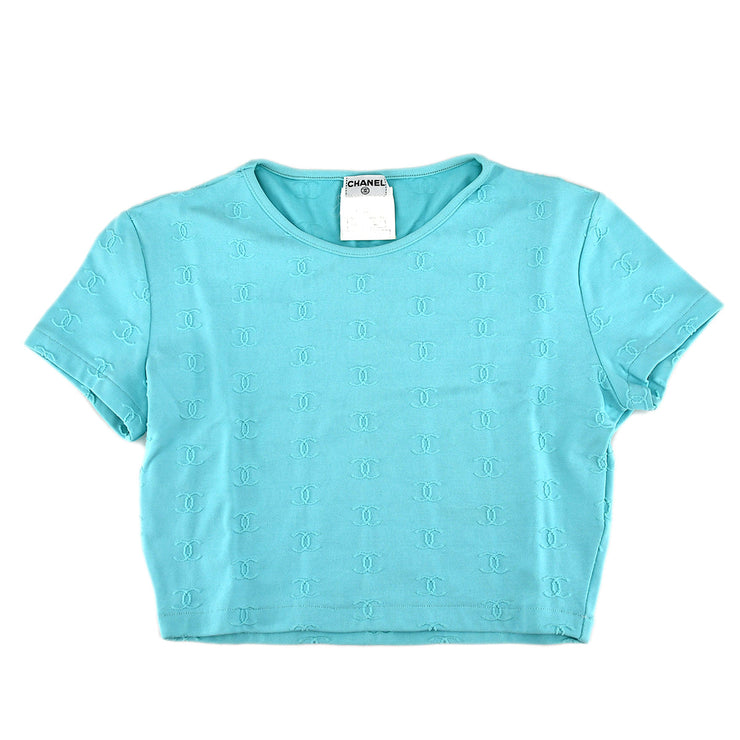 Chanel Cropped T-shirt Light Blue 97P #36