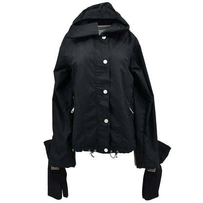 Chanel Sport Line Zip Up Hooded Jacket Black 02A #40