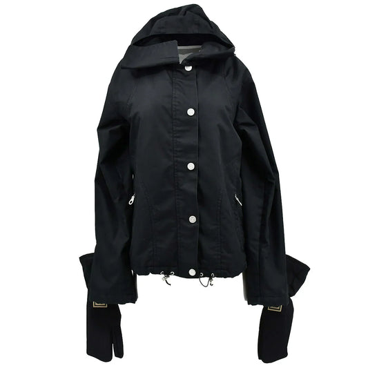 Chanel Sport Line Zip Up Hooded Jacket Black 02A #40