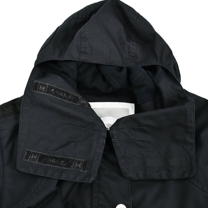 Chanel Sport Line Zip Up Hooded Jacket Black 02A #40