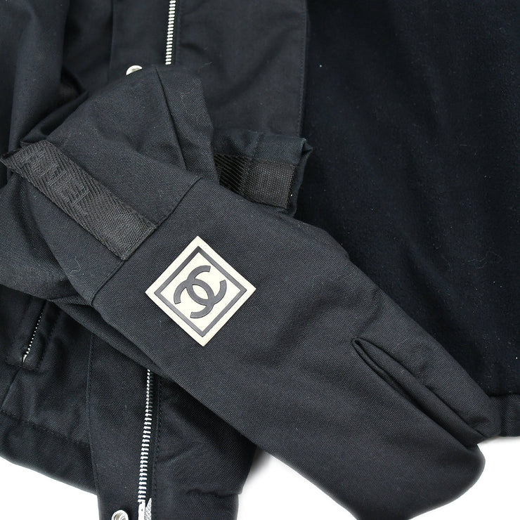 Chanel Sport Line Zip Up Hooded Jacket Black 02A #40