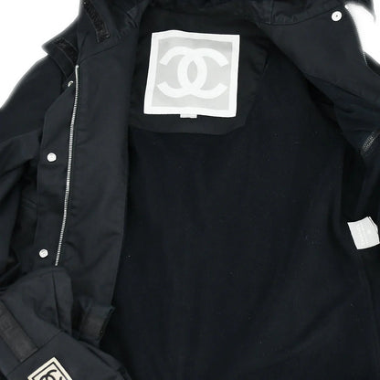 Chanel Sport Line Zip Up Hooded Jacket Black 02A #40