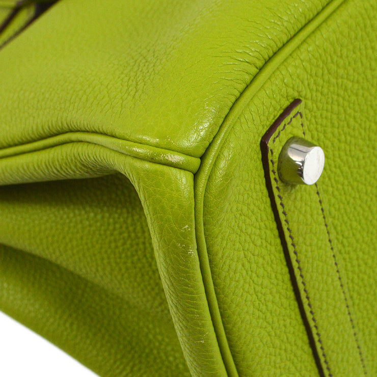 Hermes 2007 Anis Green Togo Birkin 30 Handbag