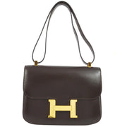 Hermes 1993 Brown Box Calf Constance 23 Shoulder Bag