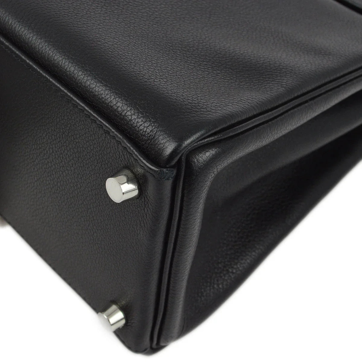 Hermes 2006 Black Evergrain Kelly 32 Retourne
