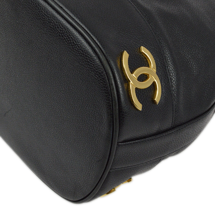 Chanel Black Caviar Triple CC Bucket Shoulder Bag