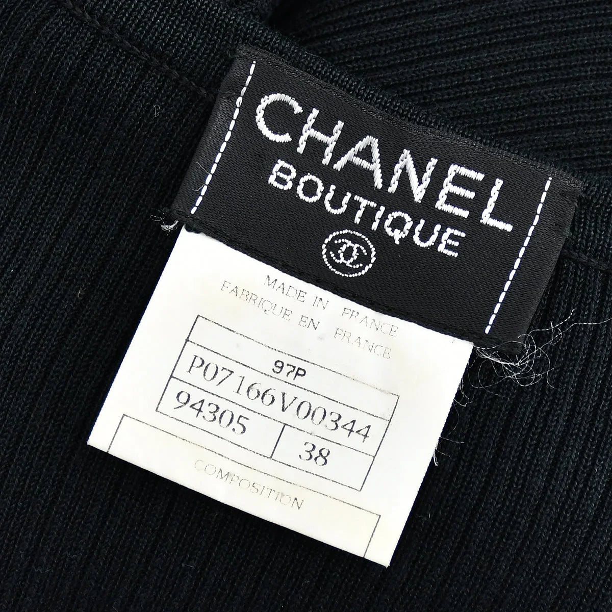 Chanel T-shirt Black 97P #38