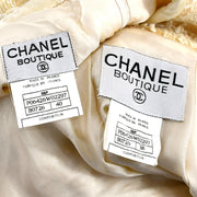 Chanel Setup Suit Jacket Skirt Ivory 96P #38 #40