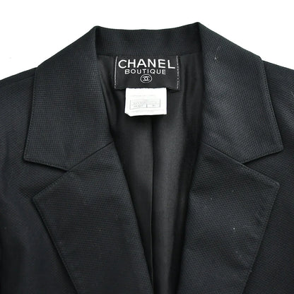 Chanel Setup Suit Jacket Skirt Black 98S #36
