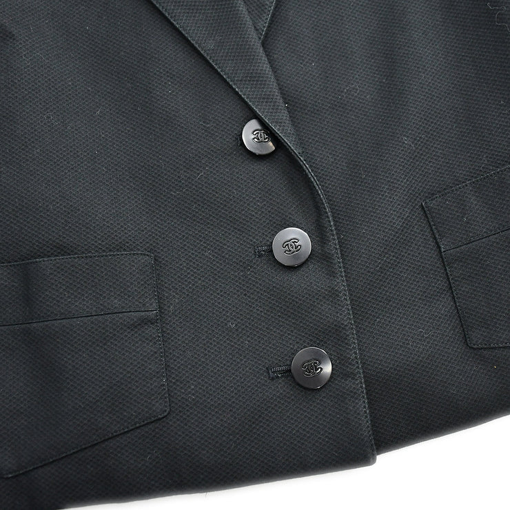 Chanel Setup Suit Jacket Skirt Black 98S #36