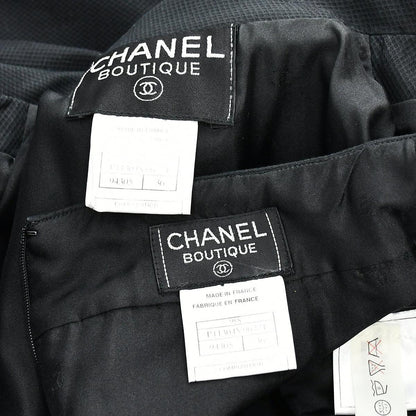Chanel Setup Suit Jacket Skirt Black 98S #36