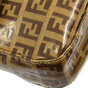Fendi Brown Vinyl Zucchino Baguette Handbag