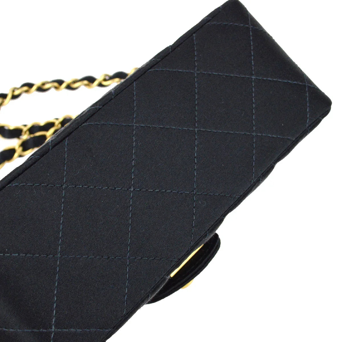 Chanel 2000-2001 Black Satin Mini Classic Square Flap Shoulder Bag 17