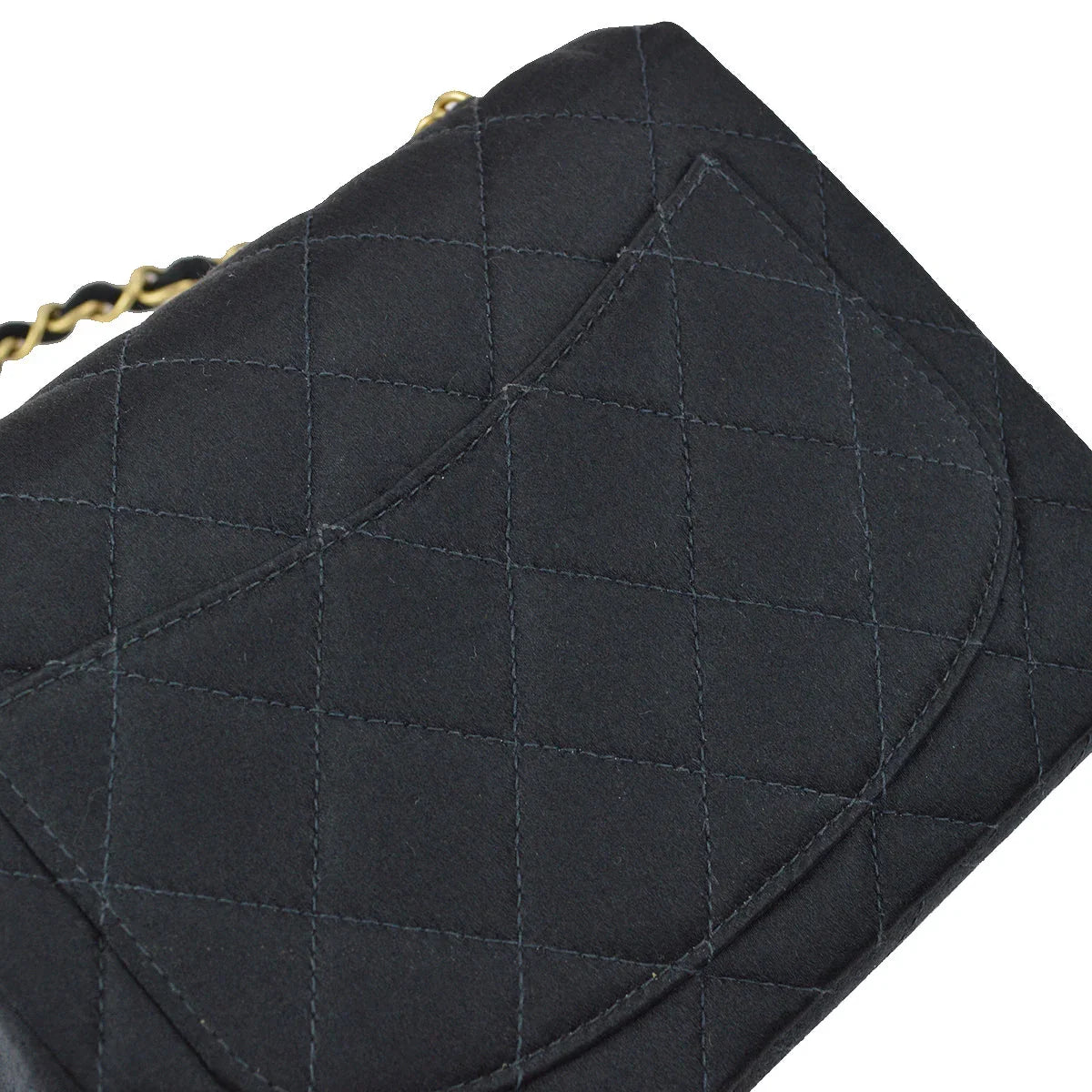 Chanel 2000-2001 Black Satin Mini Classic Square Flap Shoulder Bag 17