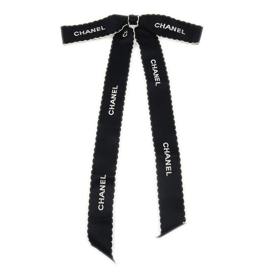 Chanel Bow Brooch Pin Black