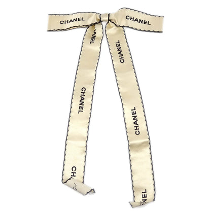 Chanel Bow Brooch Pin White