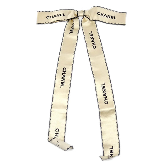 Chanel Bow Brooch Pin White