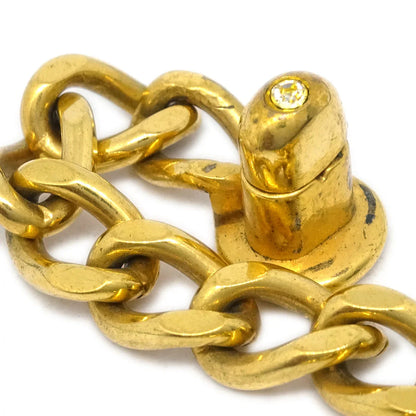 Chanel Turnlock Rhinestone Gold Chain Bracelet 96A