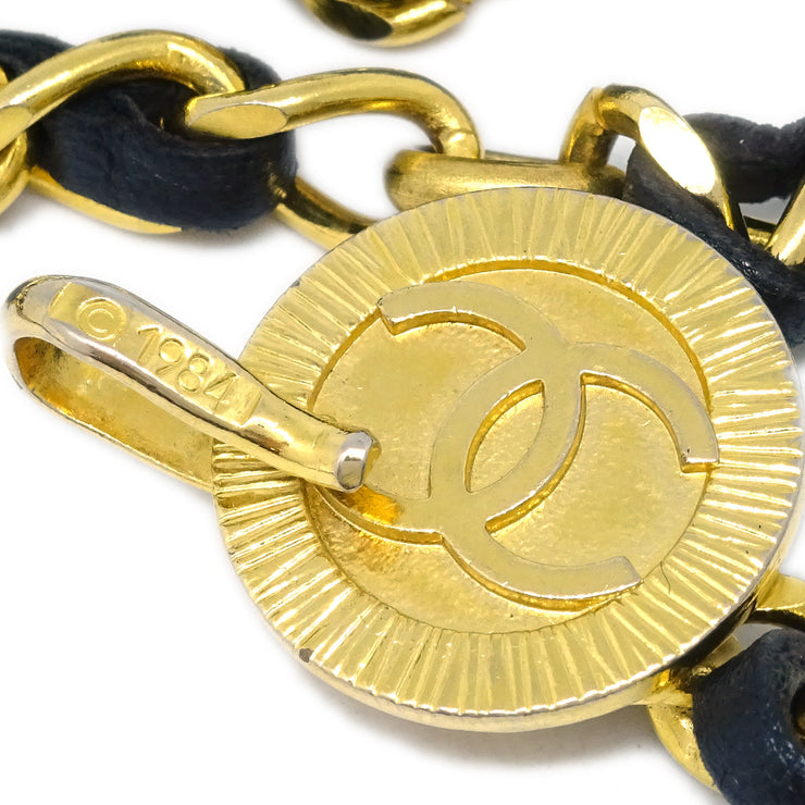 Chanel Medallion Chain Belt Black 1984 Small Good