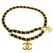 Chanel Chain Belt Gold Black 93A Small Good