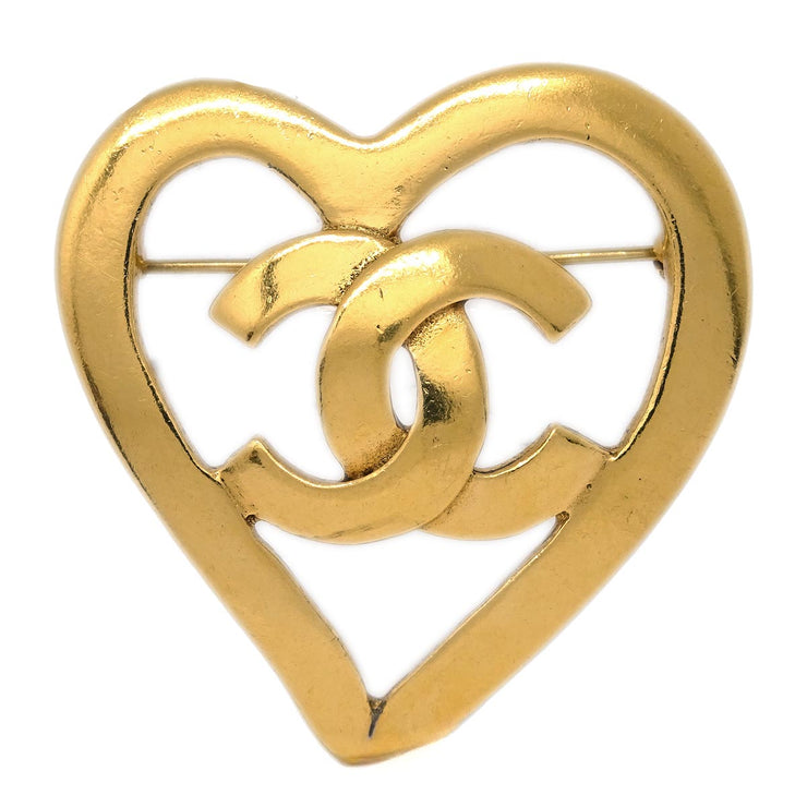 Chanel Heart Brooch Gold 95P